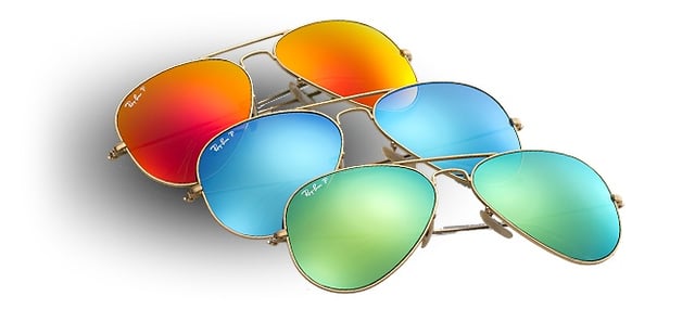 occhiali da sole con lenti colorate specchiate